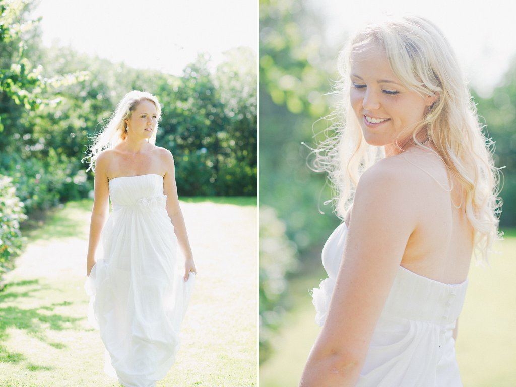 Photo Portraitshooting mit Braut in lichtdurchflutetem Garten